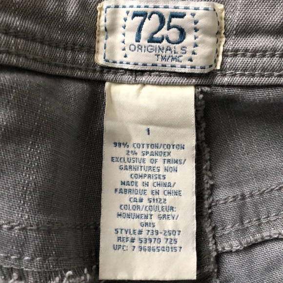 725 Originals grey stretch denim capris - Picture 2 of 9